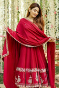 RED WEDDING WEAR HEAVY EMBROIDERED ANARKALI SUIT