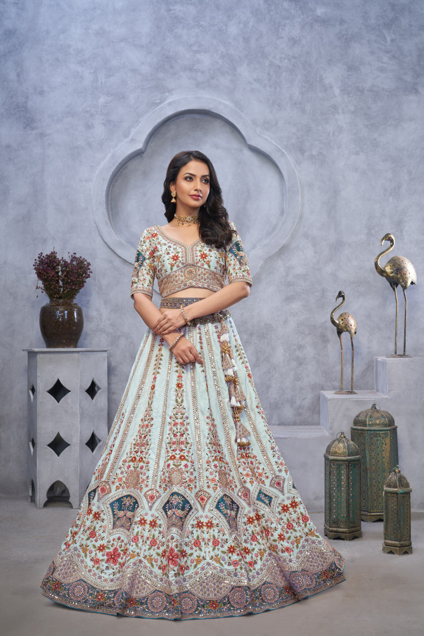 ZARI PAISLEY EMBROIDERY WITH SILK PATCHES & PEACOCK MOTIFS – LUXURY DESIGN