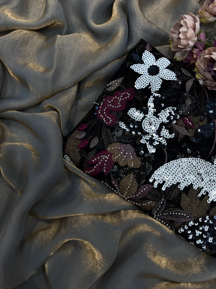 EXCLUSIVE DESIGNER LOOK COLOR SAREE WITH BLOUSE