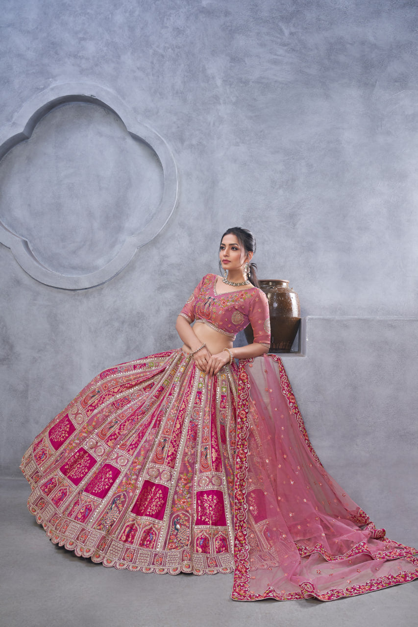 RADIANT MAGENTA (PURPLE) BRIDAL SILK LEHENGA – BOLD ELEGANCE FOR THE MODERN BRIDE