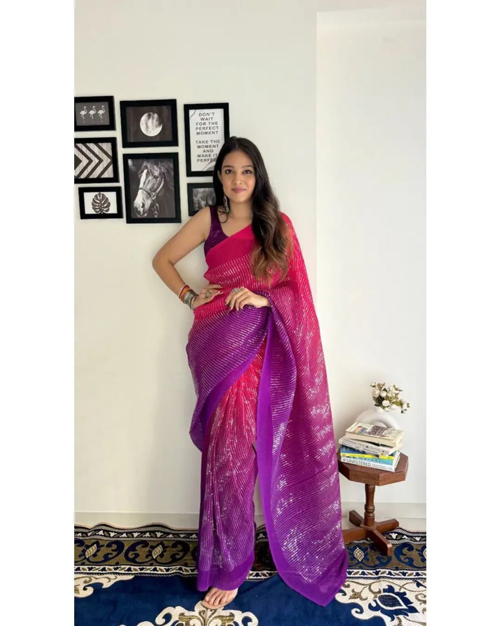 BEAUTIFUL CRUSH SEQUENCE SAREE IS THE PERFECT ADDITION TO YOUR WARDROBE