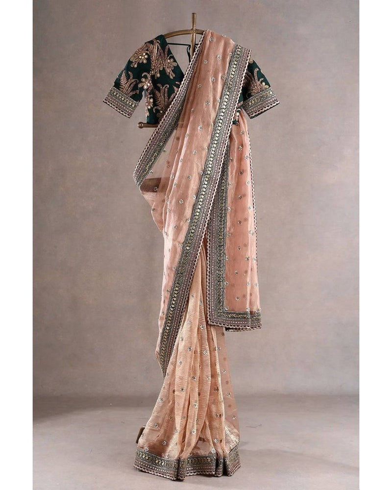 DESIGNER LOOK THREAD & SEQUENCE WORK SAREE WITH BLOUSE