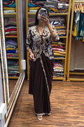 Elegant Brown Indo-Western Drape Saree Set
