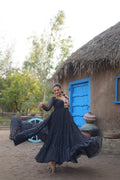 LUXURIOUS BLACK GOWN PERFECT FOR NAVRATRI & CULTURAL EVENTS