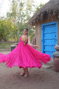 SOPHISTICATED PINK NAVRATRI ENSEMBLE TRADITIONAL & STYLISH