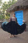 SOPHISTICATED BLACK GOWN INTRICATE KUTCHI GANTHI WORK