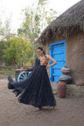 LUXURIOUS BLACK GOWN PERFECT FOR NAVRATRI & CULTURAL EVENTS